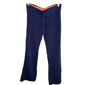 SO Comfortable Navy‎ Blue Athletic Pants Women's Size M Flare Leg Drawstring